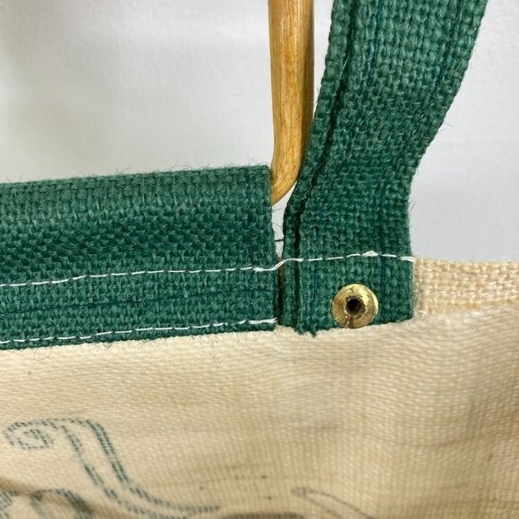 Vintage Handpainted Burlap Bag Christmas Angels Artist Signed Teresa Thibault - Picture 12 of 14